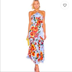 Misa Los Angeles Dallin Blue Floral Maxi Dress